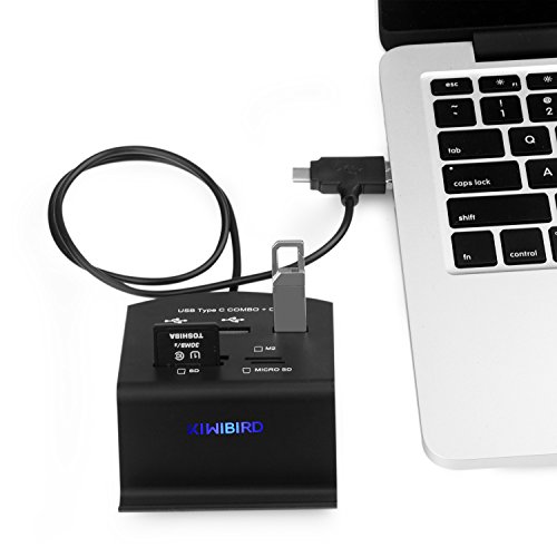[Neuerscheinung] KiWiBiRD USB Typ C/Micro USB OTG HUB mit 3x USB 2.0, SD/Micro SD/MS/M2 High-Speed-Kartenleser USB-C/Mikro USB zu USB OTG Adapter - 9