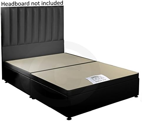 Ottoman Storage Bed Faux Leather Finish Single Double King Size Many Colours (Black, Double 135 x190cm)