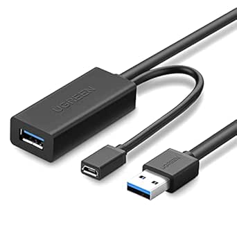 UGREEN USB Verlängerung Kabel aktiv 3.0 USB Verlängerungskabel Super Speed Kabel Stecker A auf Buchse A mit Signalverstärker Repeater (5M)