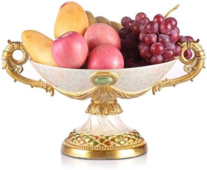 KVED® FRUIT BOWLS Fruit Dish American Style Resin Antique Home Decoration Fruit Bowl On The Bird Prime Flower Decoration Fruit Dish Marry Furnishings Gift Crafts 30 * 15 * 12cm
