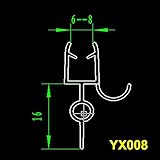  Duschkabinendichtung Duschdichtung Duschprofil Dichtung Duschtürdichtung versandkostenfrei (D) (YX008 Schwingtüre mit Auffangrinne (6-8mm), 1m)