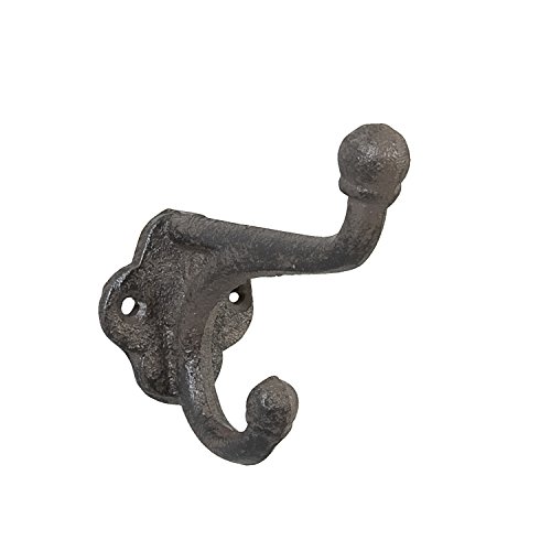 Clayre & Eef 6Y0845 Gußeisen Haken Wandhaken Kleiderhaken Garderobenhaken braun 8x7x3,5 cm