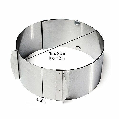 ONEDONE Edelstahl 6 zu 12 inch verstellbar Mousse Ring Kuchen Backform Form Tortenring Rahmen Kuchenform Kuchenring Backrahmen Kuchenrahmen Tortenform mit Skala - 5