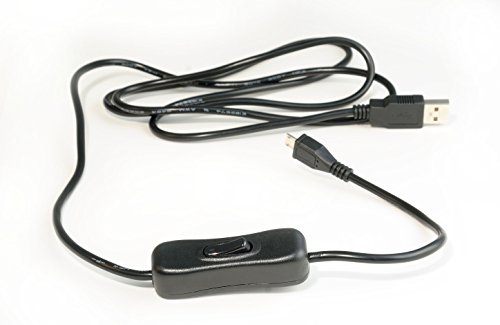 valonic USB Strom-Kabel mit Schalter, hochwertig, verwendbar mit Raspberry Pi 1, 2, 3, Arduino und diversen Smartphones, USB A auf Micro-USB mit robustem Schalter, Power Kabel (Kippschalter) ca. 1,5m, schwarz, Ladekabel für Handy und Smartphones, RasPi, RPi - 5