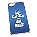 Produktbild Weiß Schutzhülle für iPhone 5/5S 0778 blau Keep Calm und Love Arrak
