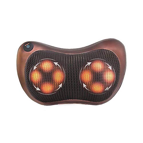 Cojín de masaje shiatsu inferior para cuello/espalda/cintura/hombro con con wärm de luz y función, 3d giratorio Massager con gamuza lavable para coche OFICINA hogar 2 años de garantía