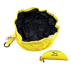 Plegable Portátil Azul Al Aire Libre Mundo Viaje de Mascotas Comida Tazón de Agua