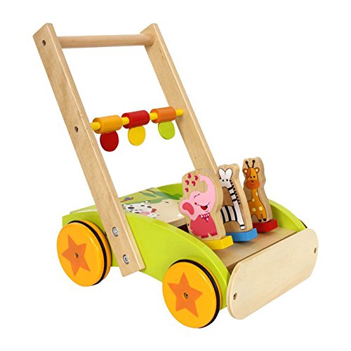 Legler Lauflernwagen Tierparade aus Holz, unterstützt die Kinder bei den ersten Gehversuchen, mit vielen Spielfunktionen für Kinder ab 1 Jahr