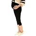 Highdas Confortable Maternity Prop Belly Leggings Adjustable Waist Cropped Pants Black/L