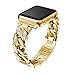Produktbild Altsommer 38mm für Apple Watch Serie 1/2/3 Armband Ersatz Edelstahl Cowboy Kette Design Smart Watch Ersatzband Armband Schnalle Schließe Wristband für Apple Watch Serie 1/2/3 (Gold)