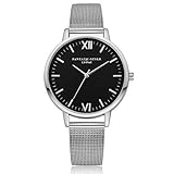 HWTOP Damen Armbanduhren |Analog Display Quarz Uhren |Analoge Quarz Quarzwerk Uhr |Römische Zahl Armbanduhr Mit Runde Zifferblatt |Edelstahl Armbanduhren Für Frauen Modeschmuck Geschenk (Silber)