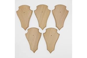 Generisch 5 Stück REH Trophäenschilder Spitz Eiche hell groß AF 22 cm x 13 cm