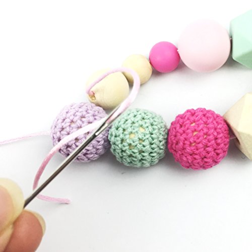 Mamimami Home Baby Teether Holz Diy Tier Rassel organischen Teether Dschungel Spielzeug Holz Waldorf Spielzeug Holz Teether Halskette / Armband DIY Zubehör - 8