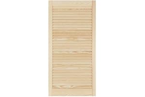 KB TOOLS Louvre Door – Pine Wood – Vented Open – Ready to Paint Internal Louvre Cupboard Doors – Slatted Wardrobe Doors – Various Sizes (993mm (39.1") Height, 494mm (17.2") Width)