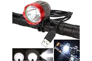 ZJCHAO Frontal Faro Faros Delantero luz Bici Bicicleta Ciclismo 1200 lúmenes Linterna XML T6 LED Impermeable USB Power para Manillar de Bicicletas