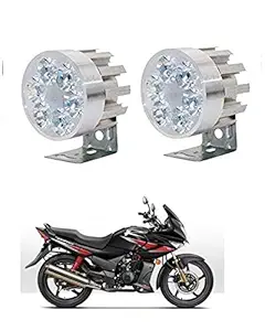 BIGZOOM Stylish Round 6 led Motorcycle Light Bike Fog Lamp Set of 2 Pices for Hero Karizma R