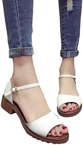 Women Summer Sandals HEHEM Women Summer Lady Sandals Sweet Flat Shoes Comfortable Beach Flip Flops Sandals Wedge Sandals Silver Sandals Womens Shoes Ladies Shoes Black Sandals (EU:37, White)