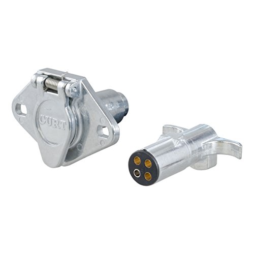 CURT58671 Vehicle-Side and Trailer-Side 4-Pin Round Wiring Harness Connectors
