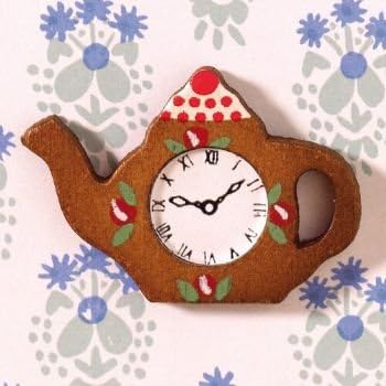 Dolls House Miniature 1:12th Scale Teapot Shaped Clock