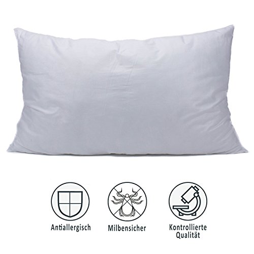 Orthofill Kopfkissen für Stauballergiker, Waschbar bis 95° Hautsympathisch sehr angenehmes Schlafklima extra weich und formstabil, Größe 40x80cm auch passend für Bezüge 80cm x 80cm einfach umschlagen. - 6