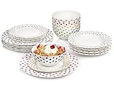 KLASSICHE FORM IM RETRO-LOOK | Das 24-teilige Geschirrset ist klassisch rund und ohne Schnörkel. Der Retro Look des Tellersets verwandelt das alltägliche Essen in eine ansprechende kulinarische Landschaft