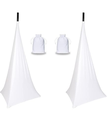 Lot De 2 Housses Extensibles Pour Trépieds De Haut-parleurs - En Polyester, 130 Cm De Long, Pour Cacher Câbles Et Lumières DJ