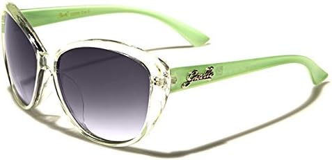 New Giselle Cat Eye Women Fashion Clear Colour Vivid Beach Sunglasses Full UV400 Protection Free VIBRANT HUT Pouch (CLEAR/GREEN/DARK LENS)