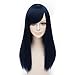 55CM Dark Blue Mixed Long Straight Lolita Fashion Cosplay Wig Heat Resistant