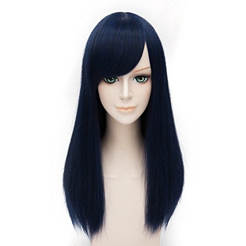 55CM Dark Blue Mixed Long Straight Lolita Fashion Cosplay Wig Heat Resistant