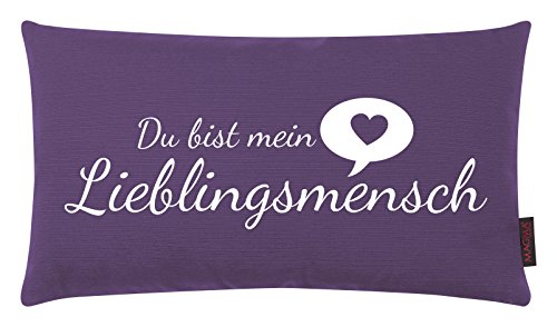 Kissen Lieblingsmensch aubergine 30x50cm Made in Germany