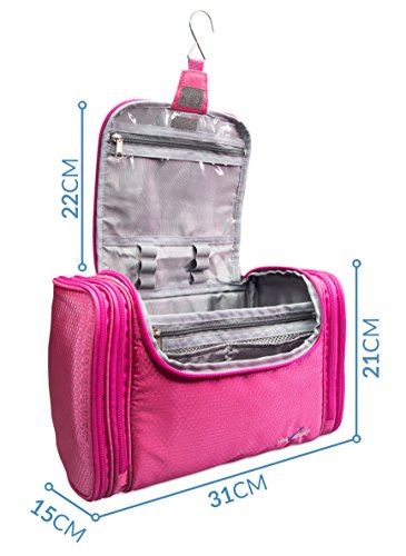 Travando ® Premium XXL Kulturbeutel zum Aufhängen | Extra Große Kulturtasche für Damen mit extra vielen Fächern | Waschtasche | Beauty Case | Kosmetiktasche | XL Waschbeutel | Reise Toilettentasche - 4