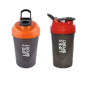 SV Enterprises Amazing Multi-Colour 500ml Bottle/Shaker Bottle/Protein Shaker/Sipper/Gym Bottle/Water Bottle Shaker Bottle for Both Mens/Womens/Boys/Girls. Gym Combo Pack.