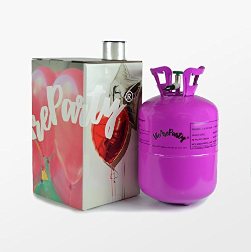 We Are Party Bombona de Helio Mini 0,25m3 + 30 Globos de Colores Calidad Helio