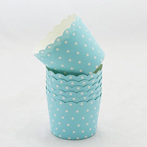 7thLake 40 Stück Papier Cupcake Dessert Muffinform Papierforrmchen Muffin Cases,Blau