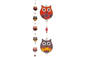 SHARED EARTH Colourful Owl String of Five Suncatcher Hanging Sun Catcher Mobile Garden AVN