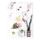 GRÖßE - Das Wandgitter könnte flexibel montiert werden, 2 Stüc Gitter, 65 x 45 cm , Material: Metall, Farbe: Weiß, Weiß lässt sich sehr gut mit anderen Dekorationen kombinieren.