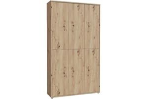 DEINE TANTE EMMA Forte Alice Springs Shoe Cabinet 100 110 Modern Hallway Cabinet with 6 Doors and 15 Shelves, Wood Composite Artisan Oak Wood Decor, 43" Wide x 75" High x 13.7" Deep