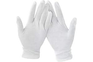 axentia 133175 Stoffhandschuhe Handschuhe, 1 Paar, weiß, Größe L, ca. 22 x 10 cm