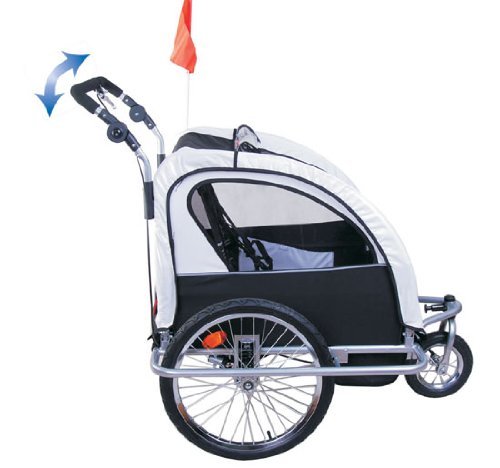 Homcom 360° Drehbar Kinderanhänger 2 in 1 Fahrradanhänger Jogger 6 Farben NEU - 3