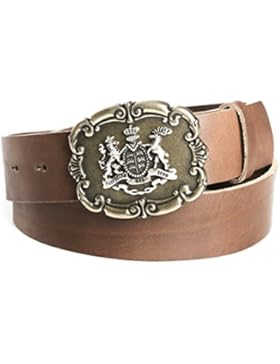 Oktoberfestschnalle | Württemberg Wappen-Schließe mit dunkelbraunem Gürtel von der Trachtler