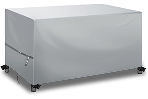 YoungBee Garden Furniture Covers,Outdoor/Patio Rattan Furniture Covers Waterproof,Anti-UV, Upgraded Tear-Resistant 420D Oxford Rectangular Patio Table Cover 185*120*74cm Silver