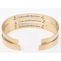 3 Messing Armreifen personalisiert INNEN für JGA Junggesellinnenabschied Hochzeit Brautjungfern Gastgeschenke Geschenke