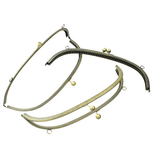 HOUSWEETY 1 Bronzefarben Taschenrahmen Taschenbuegel Mit Kugel-Verschluss 28.5×11.5cm - 3