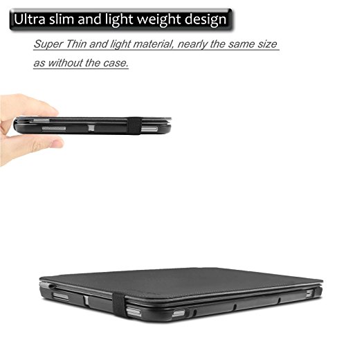 Asus Transformer Mini T102HA Hülle Case -Infiland Ultra Dünn Tri-Fold Smart-Muschel hochwertiges PU Leder Ultra Schlank Superleicht Ständer Smart Shell Cover Schutzhülle Etui Tasche für Asus Transformer Mini T102HA Tablet-PC (mit Auto Schlaf / Wach Funktion, Tablet und Tastatur sind nicht entgehaltet)(Schwarz) - 5