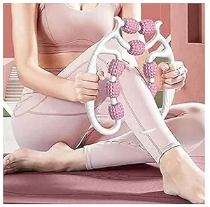 B-ANGEL Foam Roller Massager, Deep Tissue Massage Roller, 360 ? Muscle Massager, Dual Angle Foam Manual Massager Roller, Muscle Roller Massager for Legs, Neck, Arms, 4 Wheel Massager