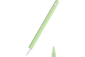 MoKo Coque Compatible avec Apple Pencil Pro/2e Génération, Étui Housse de Protection pour Stylet en Silicone, Cover de Stylet avec Pointes de Rechange et Clip Intégré, Vert
