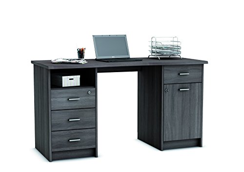 Demeyere 386449 Schreibtisch MONACO mit 4 Schubladen, 1 Nische, 1 Tr, 135 x 73 x 60 cm, volcano eiche Demeyere 386449 Schreibtisch MONACO mit 4 Schubladen, 1 Nische, 1 Tr, 135 x 73 x 60 cm, volcano eiche
