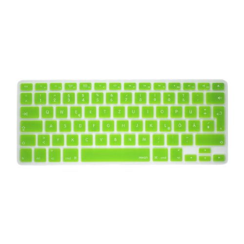 MiNGFi Deutsche Tastatur Silikon Schutz Abdeckung QWERTZ für MacBook Pro 13, 15, 17 Air 13 Zoll EU Keyboard Layout Silicone Cover - Grün