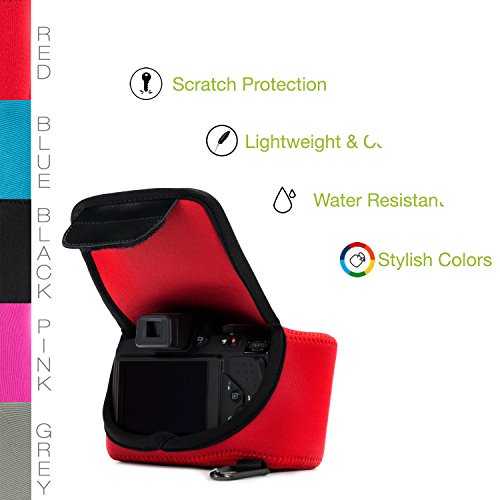 MegaGear MG728   tui avec Mousqueton en N  opr  ne pour Appareil photo Nikon Coolpix B500 Rouge