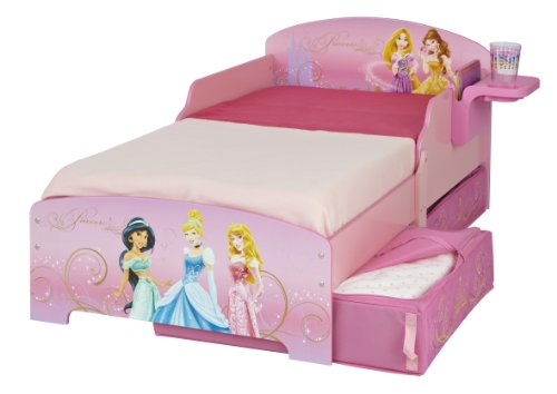 Disney Princess Toddler Bed with Underbed Storage and Shelf
